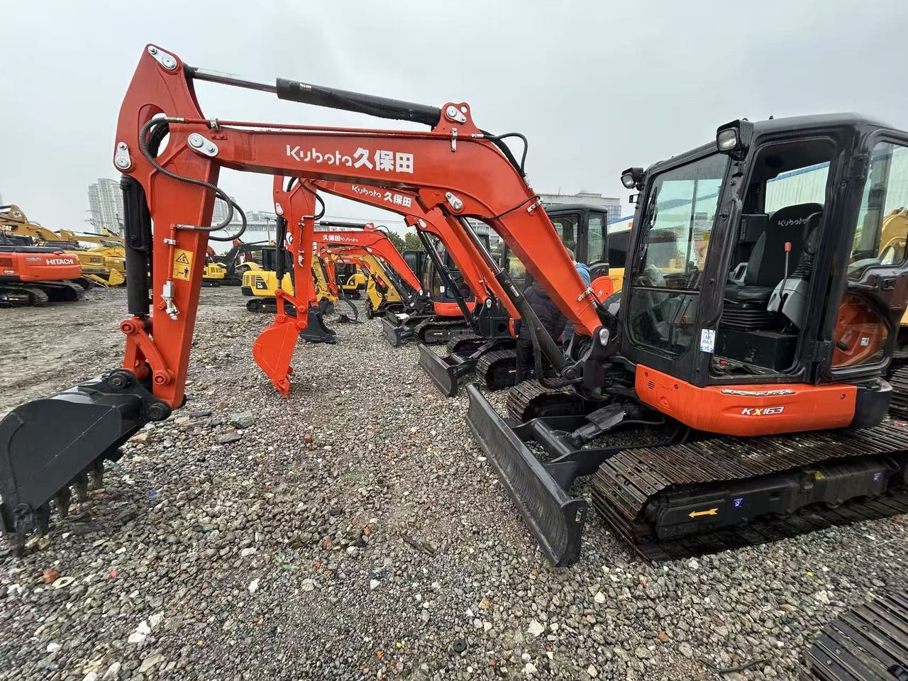 2023 Kubota KX163 mini excavator, front three-quarter view 2023 Kubota KX163 mini excavator, front three-quarter view