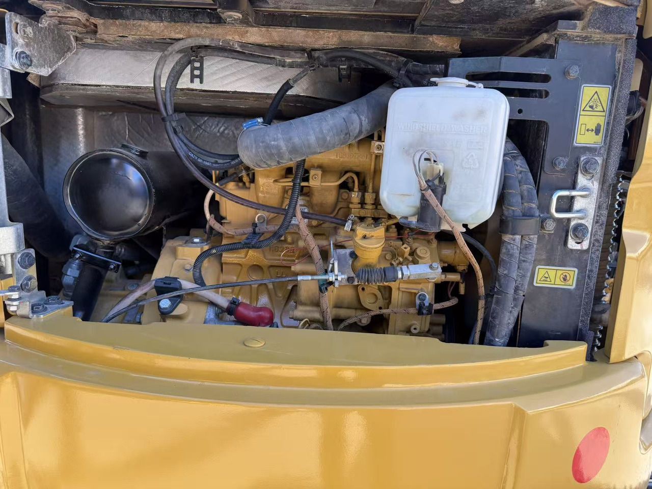 2021 Caterpillar 303.5ECR mini excavator engine compartment view