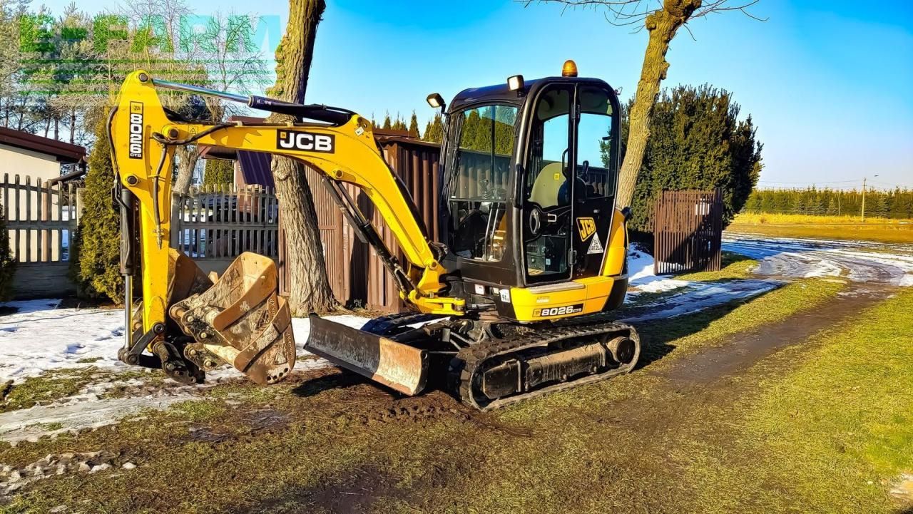 2017 JCB 8026 CTS mini excavator, side view