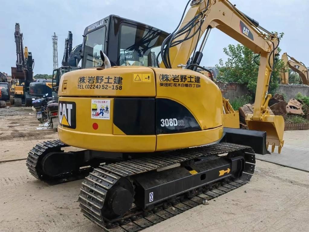 2019 Caterpillar 308DCR mini excavator, rear three-quarter view 2019 Caterpillar 308DCR mini excavator, rear three-quarter view