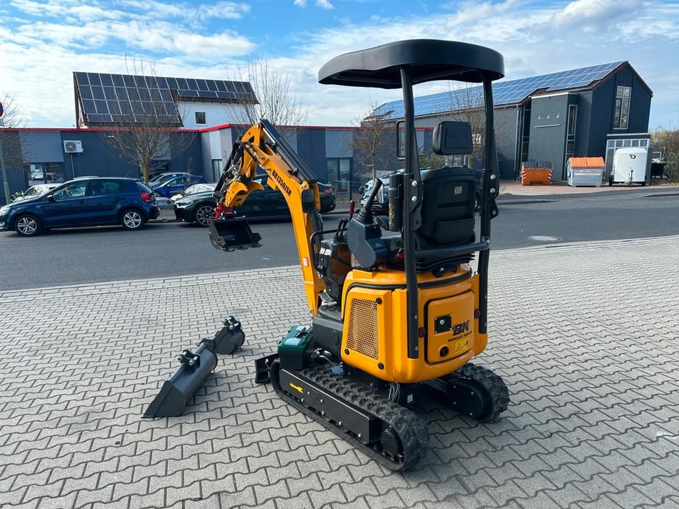 Berger Kraus BK1350JSR mini excavator, rear three-quarter view