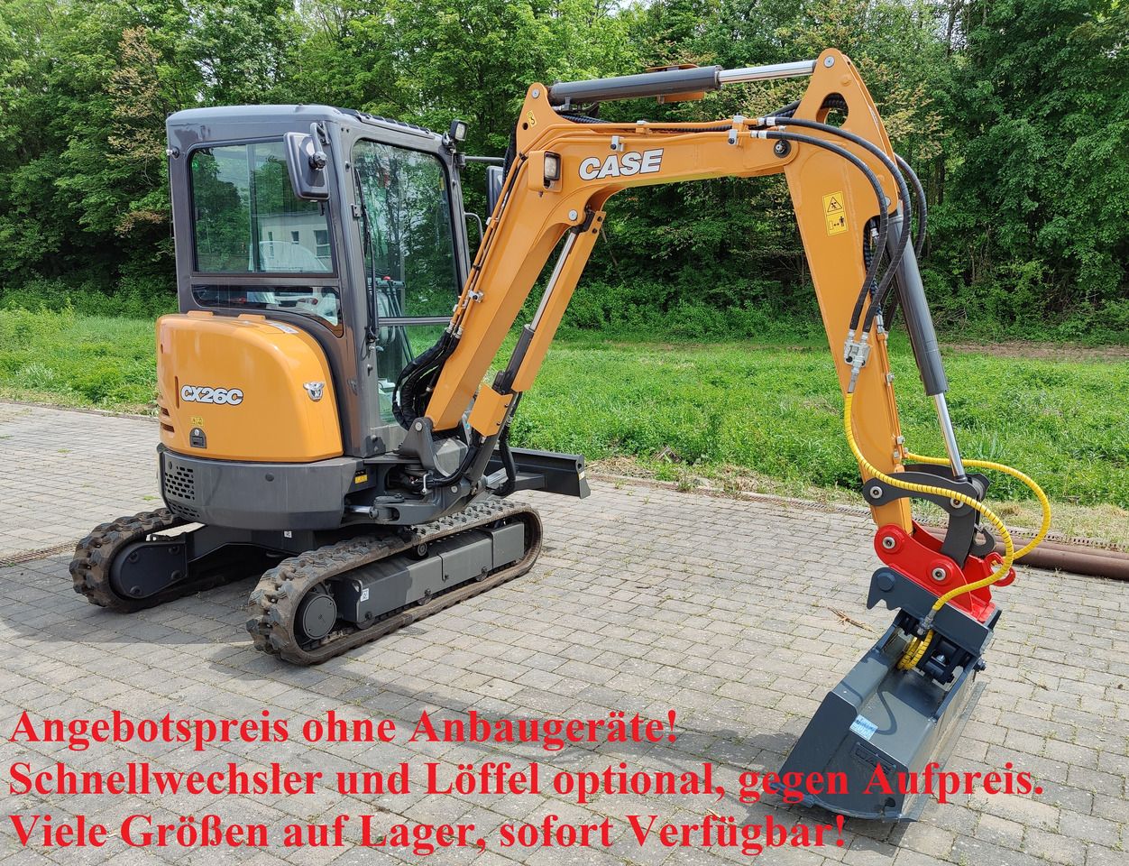 2022 CASE CX26C mini excavator, rear three-quarter view 2022 CASE CX26C mini excavator, rear three-quarter view