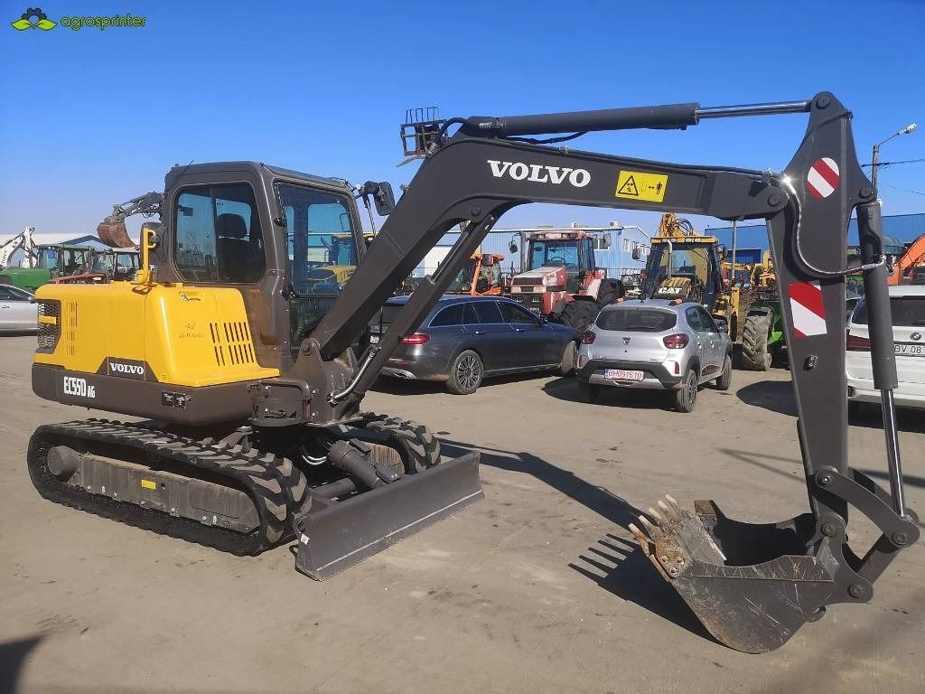 2020 Volvo EC55D mini excavator, side view