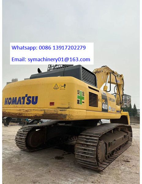 2019 Komatsu PC400-8 crawler excavator, rear three-quarter view