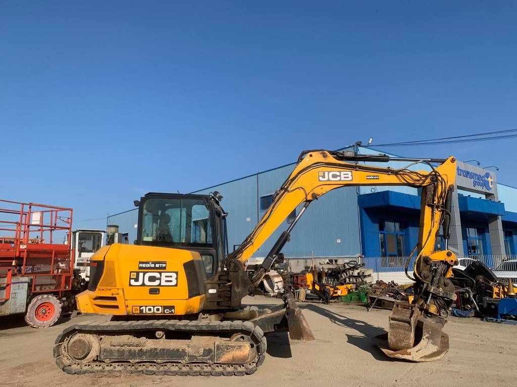 2017 JCB 100C-1 mini excavator, side profile view 2017 JCB 100C-1 mini excavator, side profile view