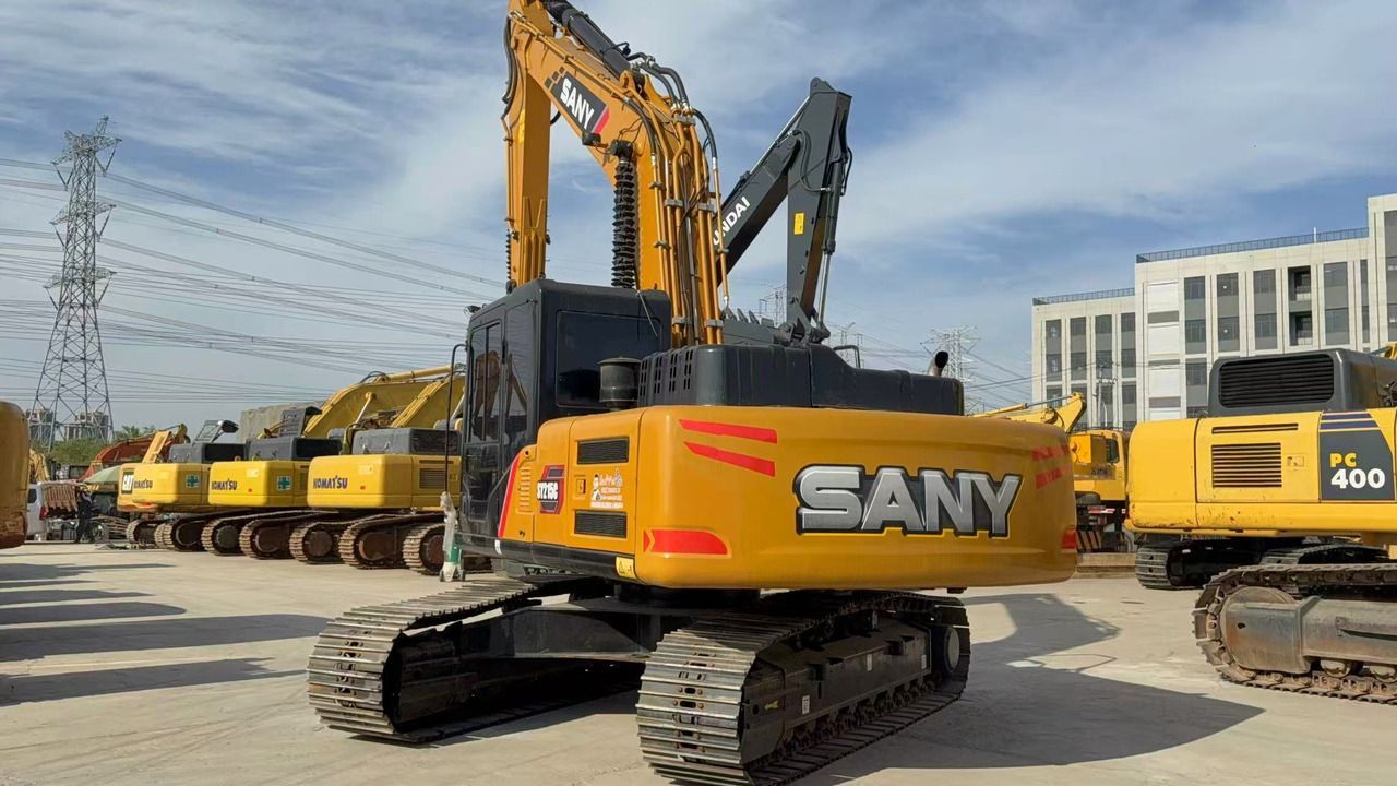 2018 Sany SY215C crawler excavator, rear three-quarter view