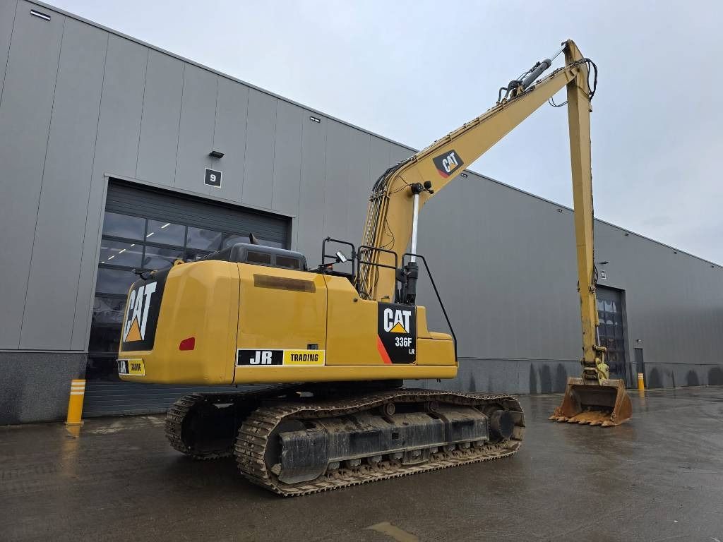 2018 Caterpillar 336F LR crawler excavator, rear three-quarter view 2018 Caterpillar 336F LR crawler excavator, rear three-quarter view