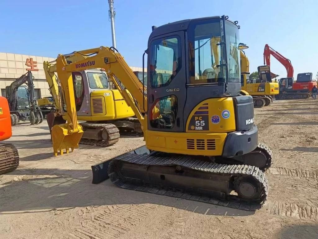 2024 Komatsu PC-55MR mini excavator, front three-quarter view