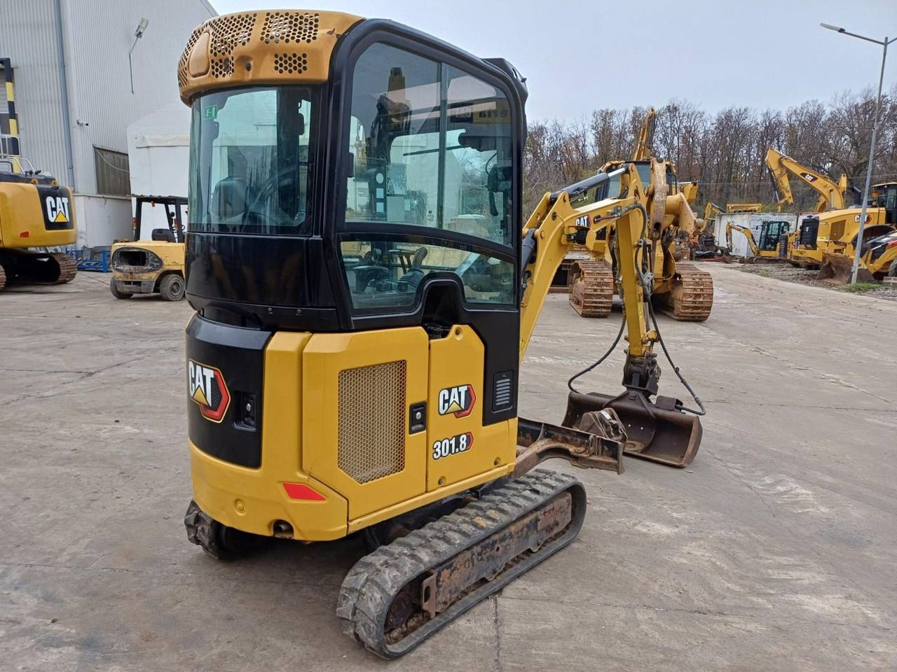 2019 Caterpillar 301.8 crawler excavator, rear three-quarter view 2019 Caterpillar 301.8 crawler excavator, rear three-quarter view