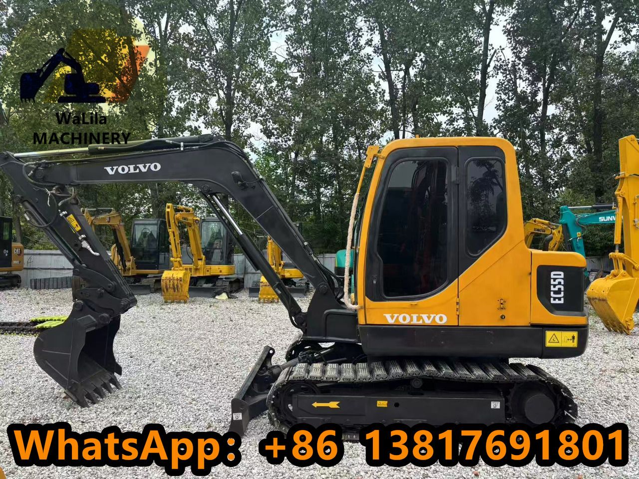 2023 Volvo EC55D mini excavator, side profile view 2023 Volvo EC55D mini excavator, side profile view