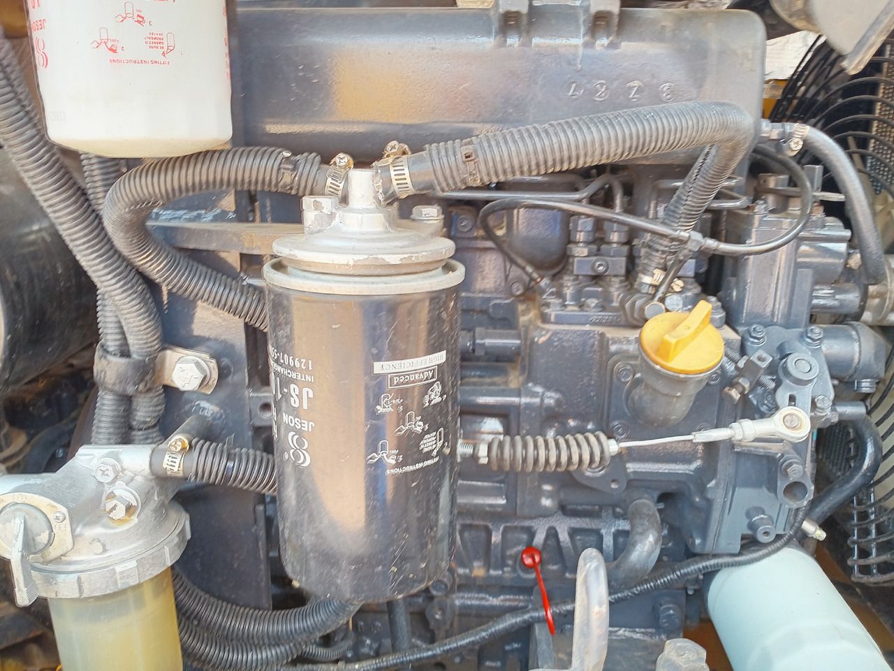 2023 Komatsu PC56-3 mini excavator engine compartment detail