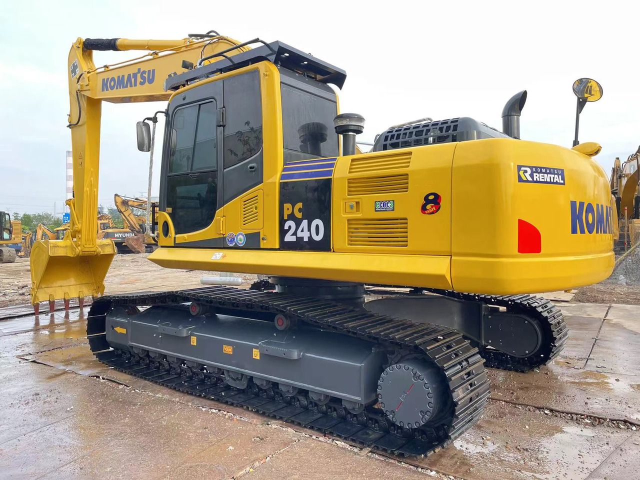 2022 Komatsu PC240LC-8 crawler excavator, rear three-quarter view