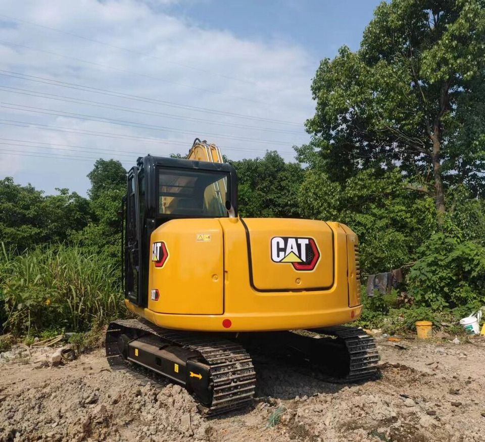 2019 Caterpillar 307E crawler excavator, rear three-quarter view 2019 Caterpillar 307E crawler excavator, rear three-quarter view