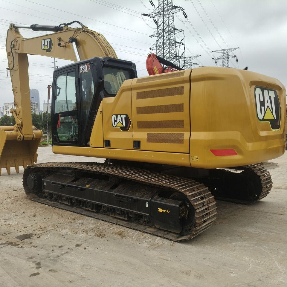 2023 Caterpillar 330 crawler excavator, rear three-quarter view 2023 Caterpillar 330 crawler excavator, rear three-quarter view