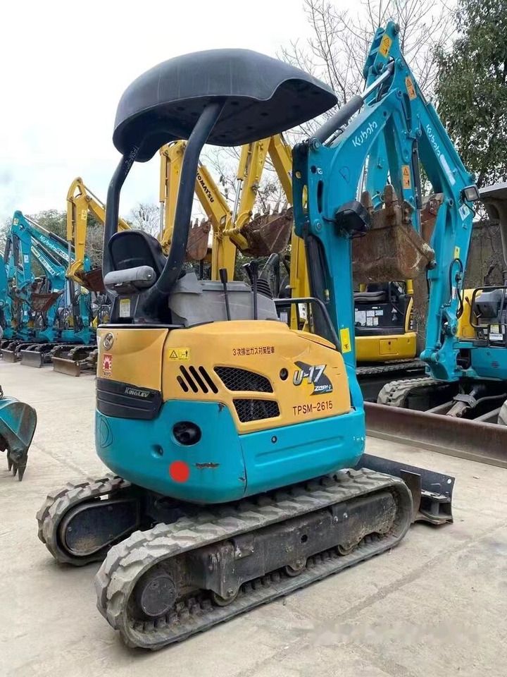 2021 Kubota U17 mini excavator, rear three-quarter view 2021 Kubota U17 mini excavator, rear three-quarter view
