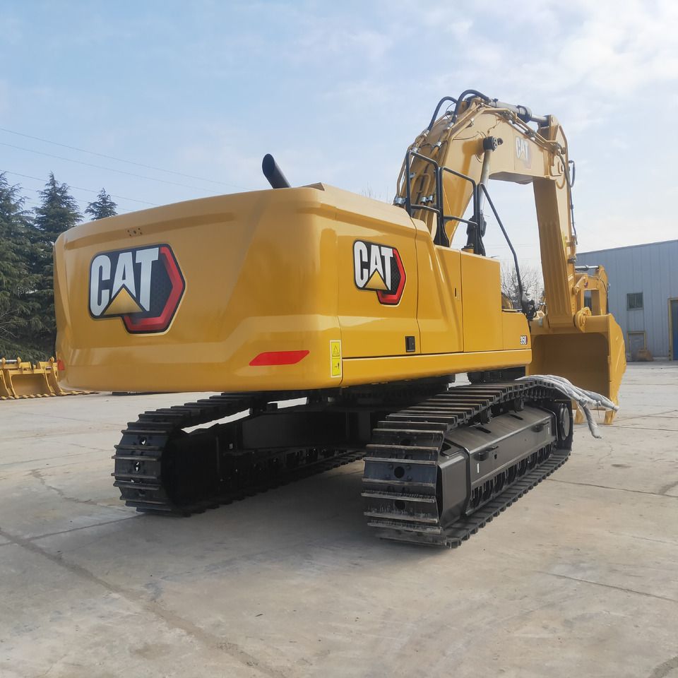 2026 Caterpillar 350 crawler excavator, rear three-quarter view 2026 Caterpillar 350 crawler excavator, rear three-quarter view