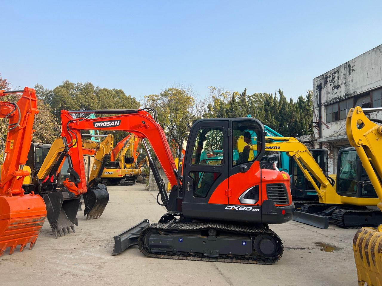 2022 Doosan DX60-9C mini excavator, side profile view