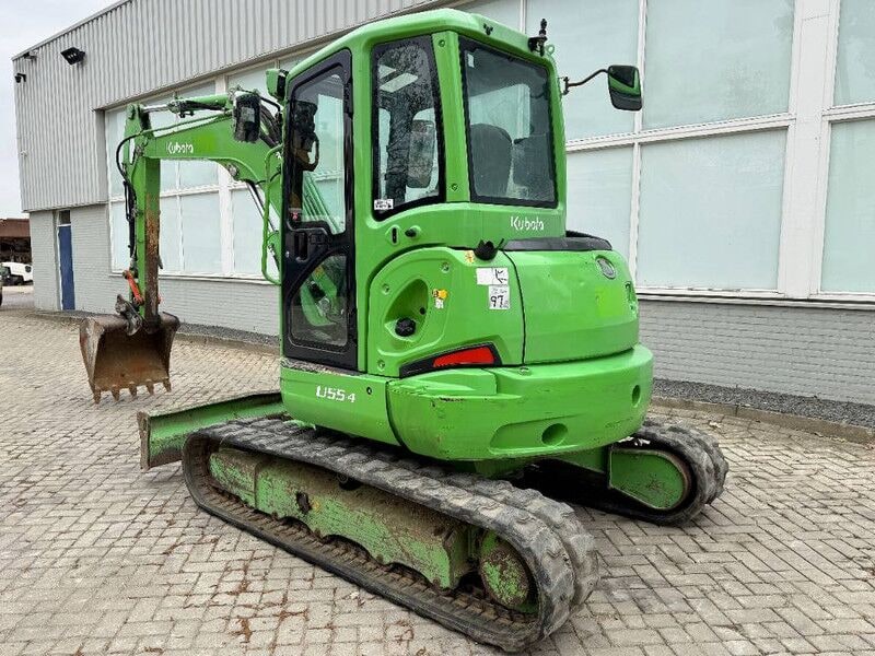 2013 Kubota U55-4 mini excavator, rear three-quarter view