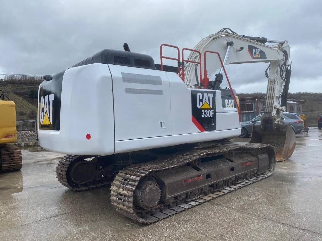 2017 Caterpillar 330F crawler excavator, rear three-quarter view