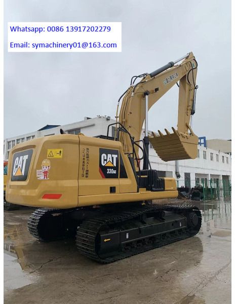 2023 Caterpillar 330GC crawler excavator, rear three-quarter view