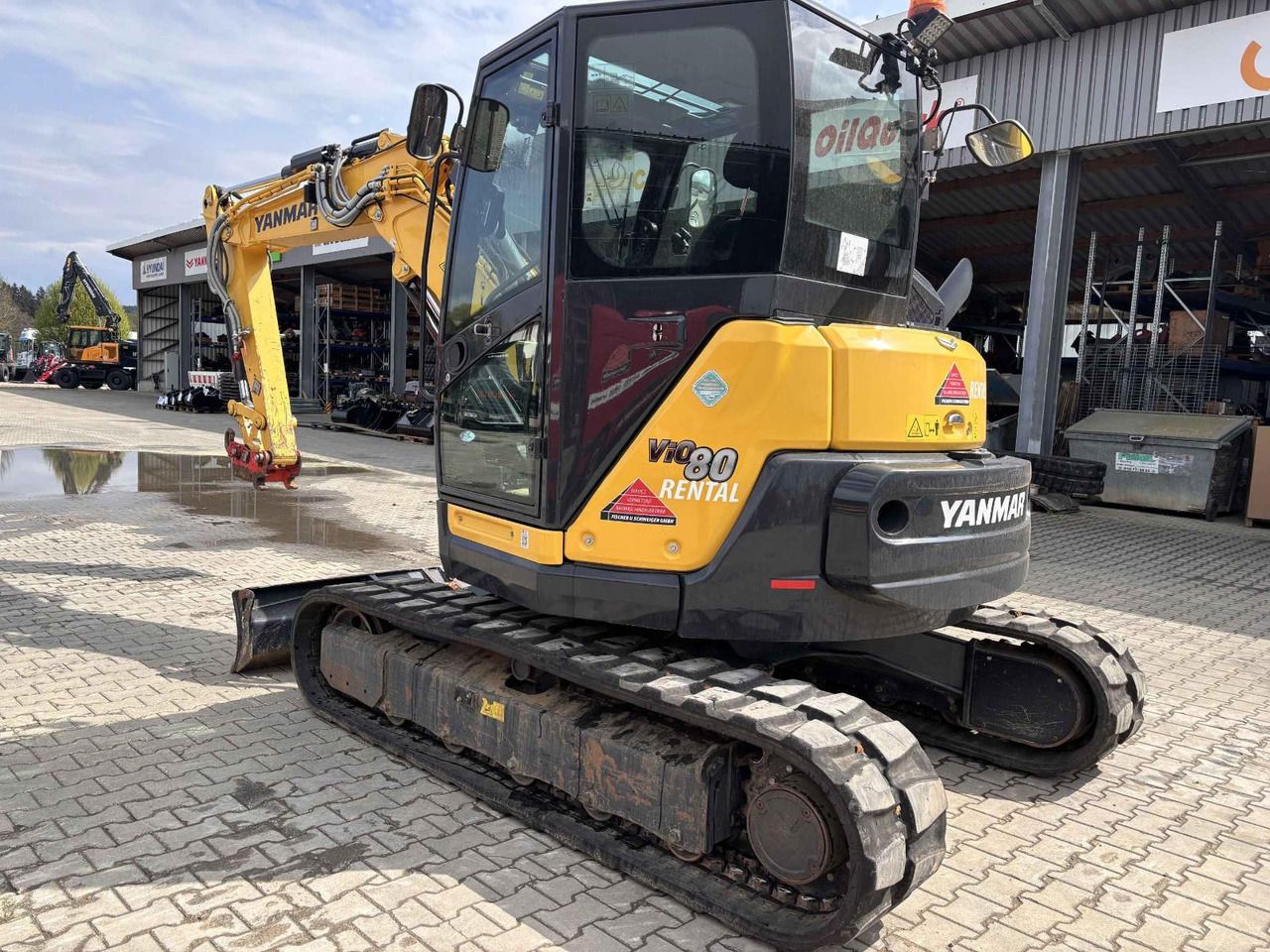 2021 Yanmar VIO80-2PB mini excavator, rear three-quarter view
