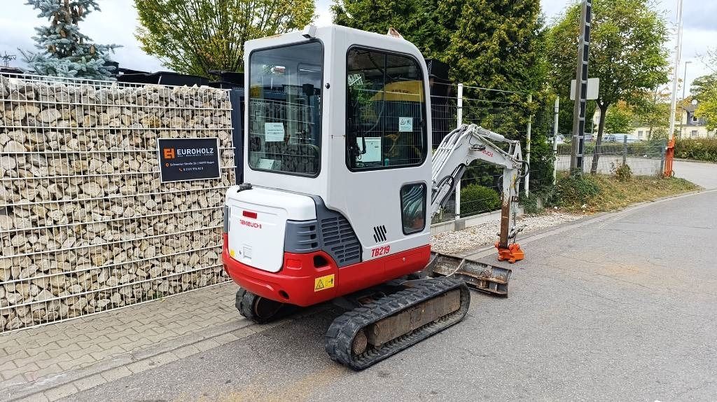 2012 Takeuchi TB219 mini excavator, rear three-quarter view
