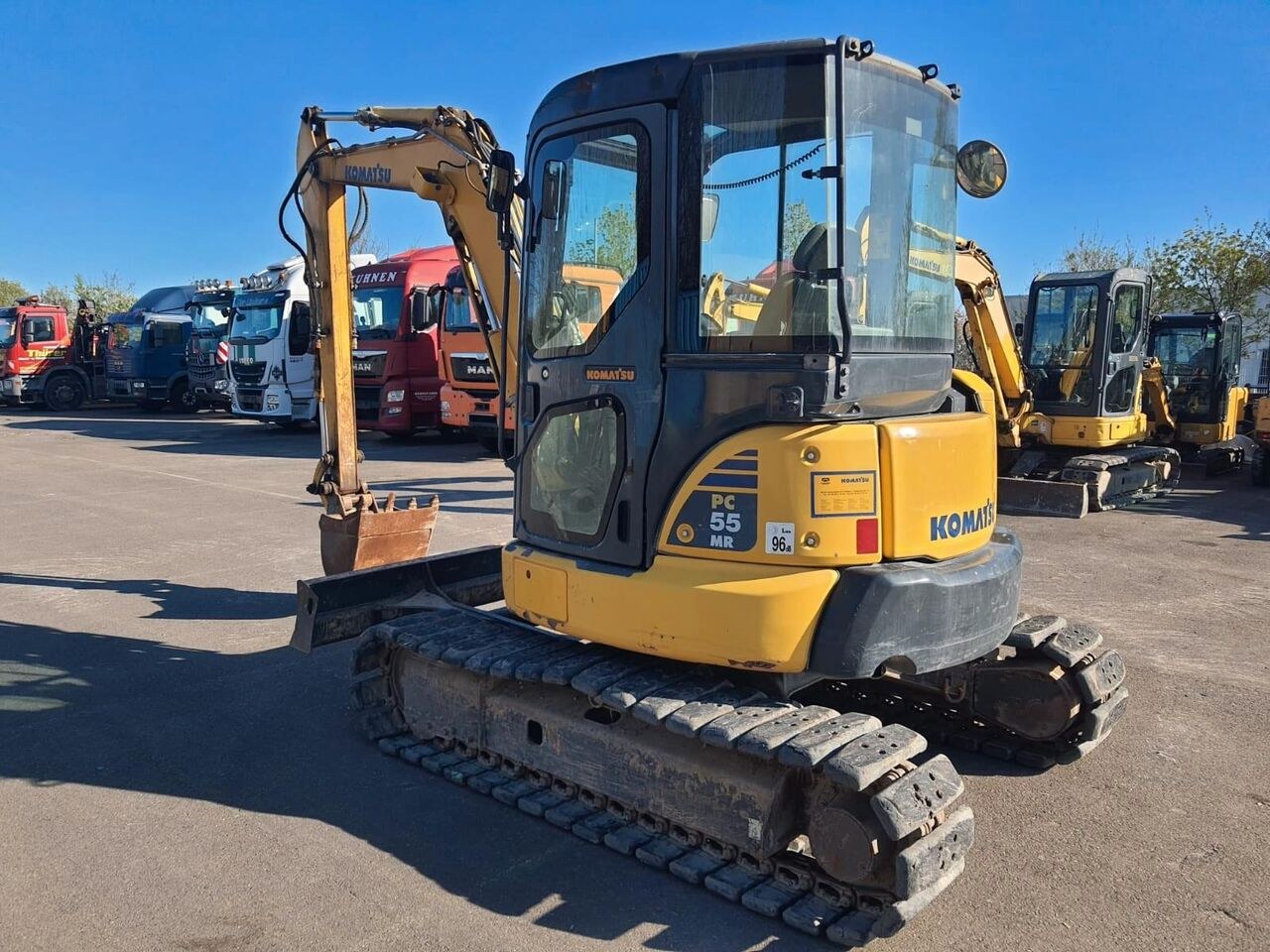 2016 Komatsu PC55MR-3 mini excavator, front three-quarter view 2016 Komatsu PC55MR-3 mini excavator, front three-quarter view