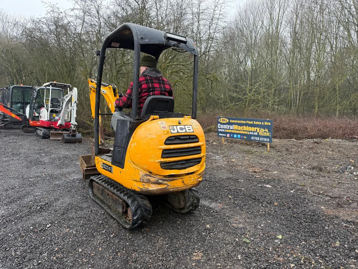 2011 JCB 8014 mini excavator, rear view