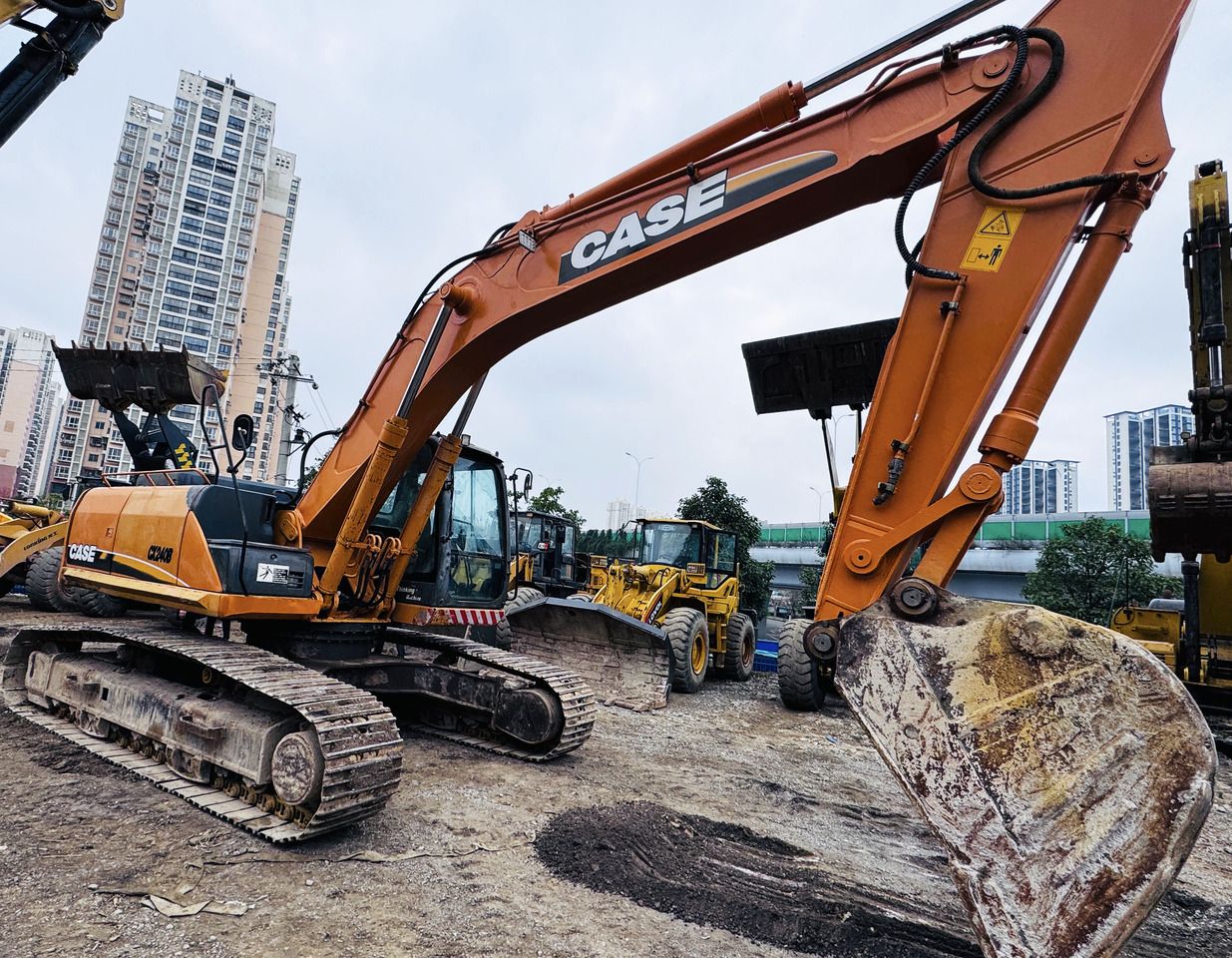 Case CX240B crawler excavator, side view Case CX240B crawler excavator, side view