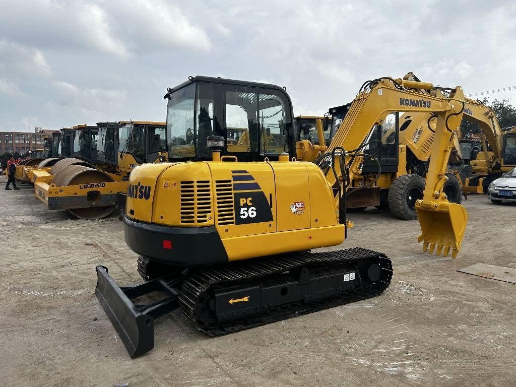 2022 Komatsu PC56-7 mini excavator, rear three-quarter view 2022 Komatsu PC56-7 mini excavator, rear three-quarter view
