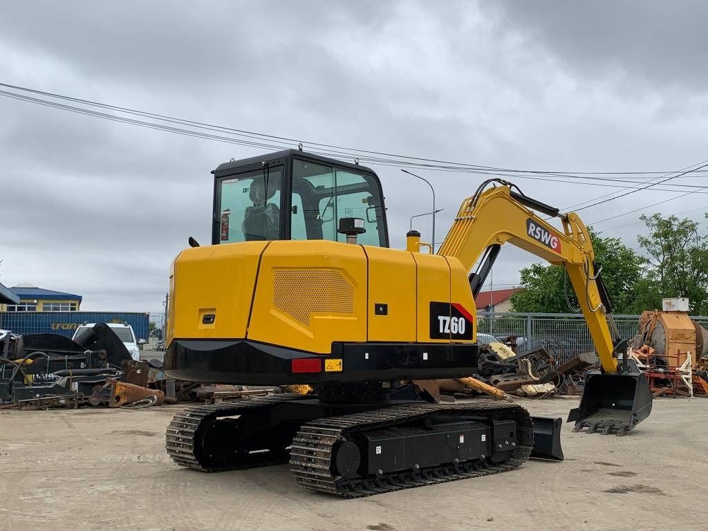 2023 RSWG TZ60 mini excavator, rear three-quarter view