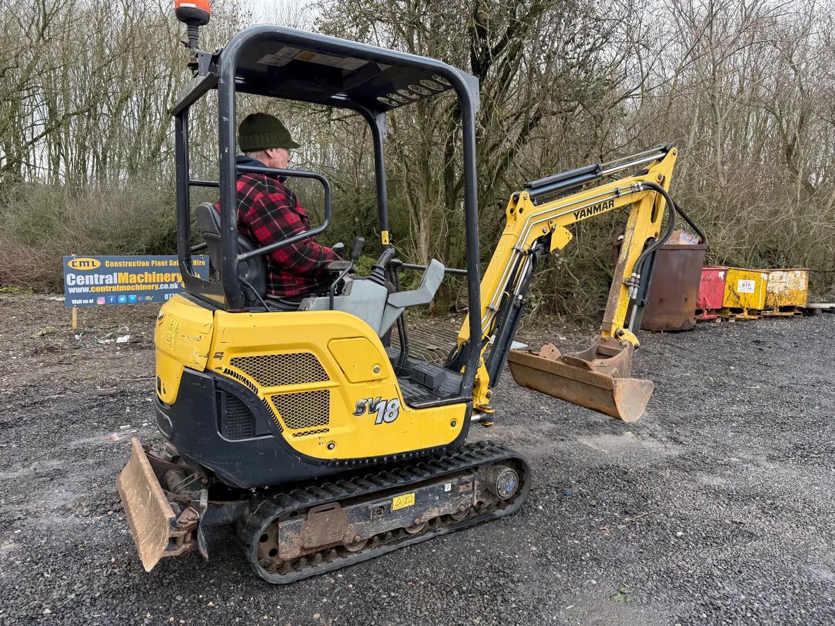 2019 Yanmar SV18 mini excavator, side view