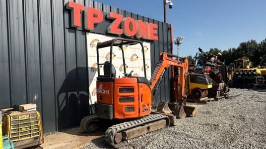 2017 Hitachi ZX26U-5 mini excavator, rear three-quarter view