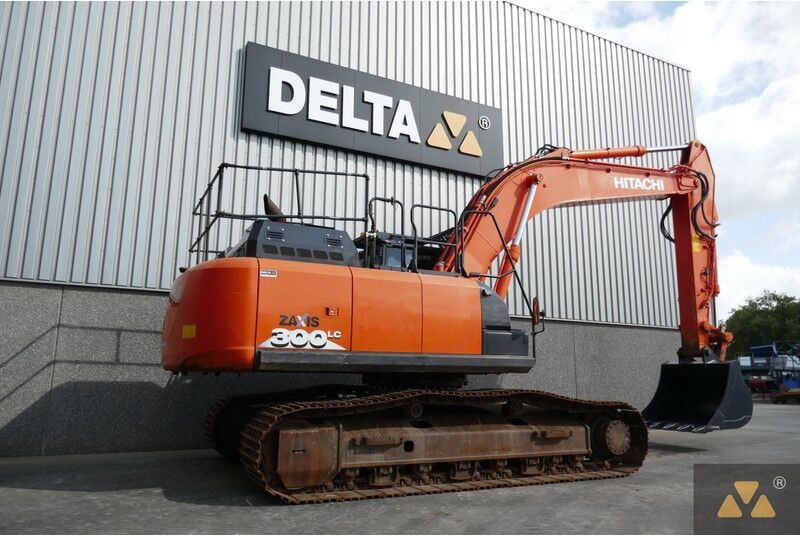 2019 Hitachi Zaxis 300LC crawler excavator, rear three-quarter view
