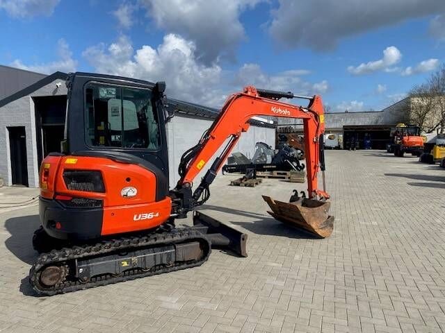 2022 Kubota U36-4 mini excavator, rear three-quarter view