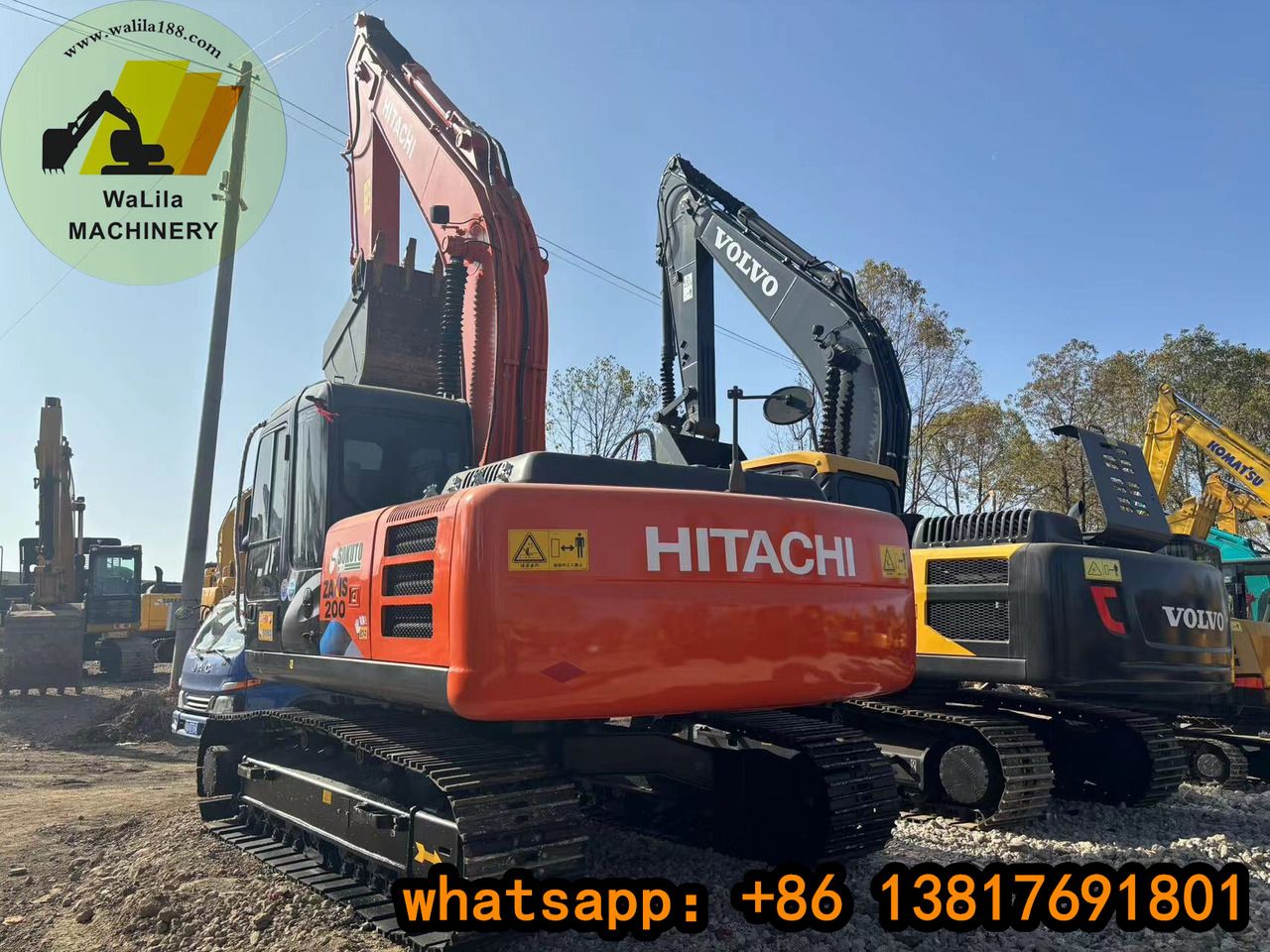 2022 Hitachi ZX200-3G crawler excavator, rear three-quarter view 2022 Hitachi ZX200-3G crawler excavator, rear three-quarter view