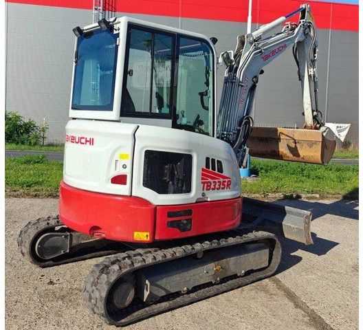 2024 Takeuchi TB 335 R mini excavator, rear three-quarter view 2024 Takeuchi TB 335 R mini excavator, rear three-quarter view