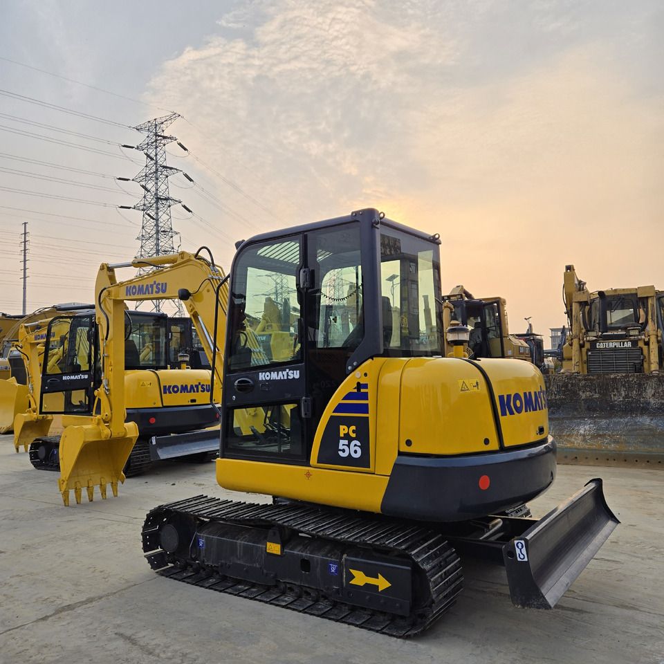 2024 Komatsu PC56 mini excavator, rear three-quarter view 2024 Komatsu PC56 mini excavator, rear three-quarter view
