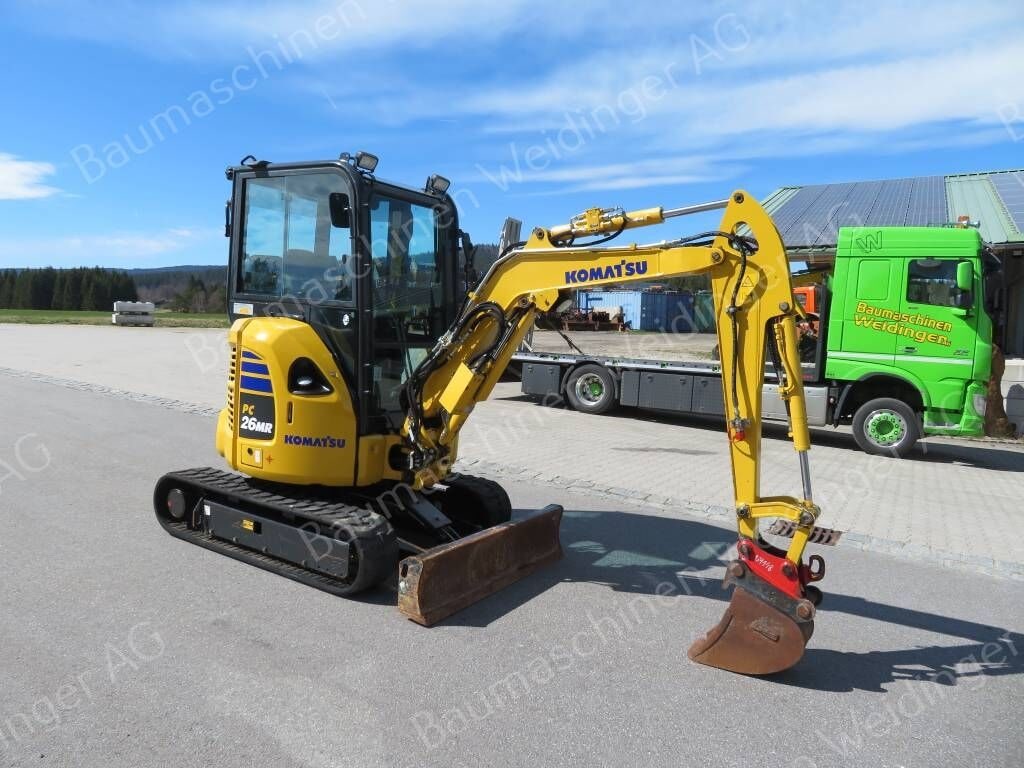 2020 Komatsu PC26 MR-5 mini excavator, front three-quarter view 2020 Komatsu PC26 MR-5 mini excavator, front three-quarter view
