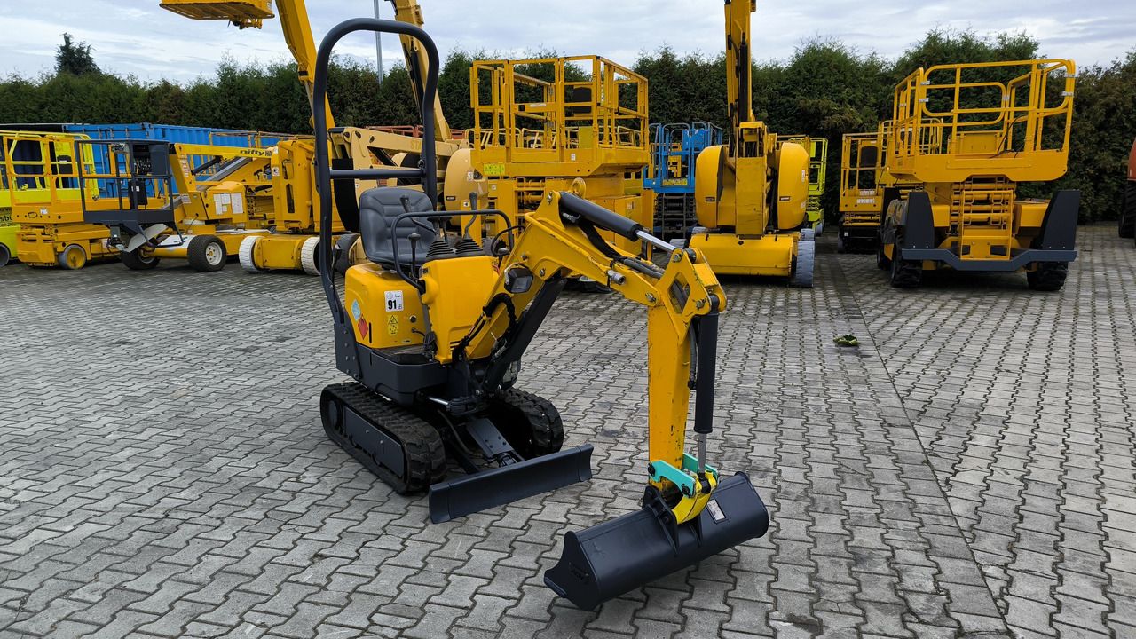2019 Yanmar SV08-1A(S) mini excavator, front three-quarter view