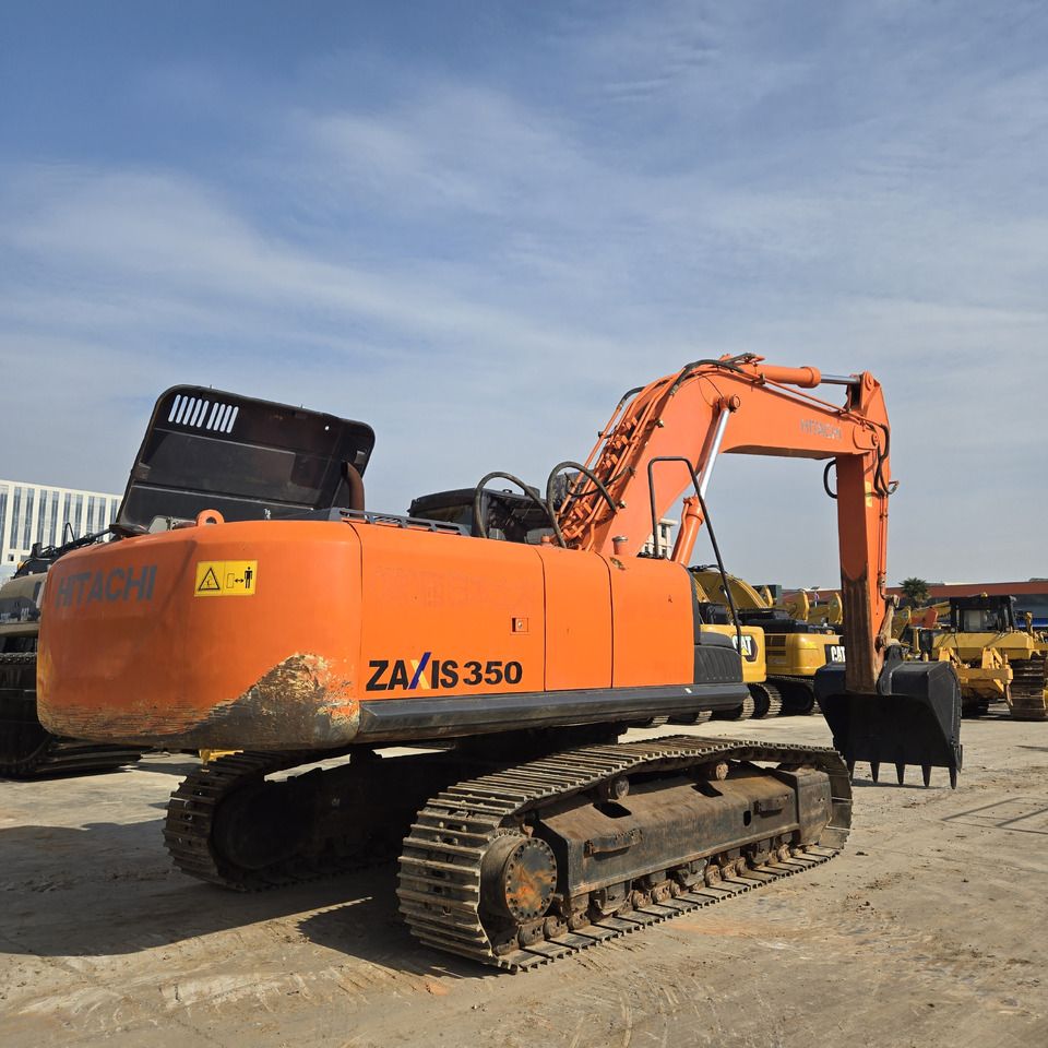 2018 Hitachi ZAXIS 350 crawler excavator, rear three-quarter view
