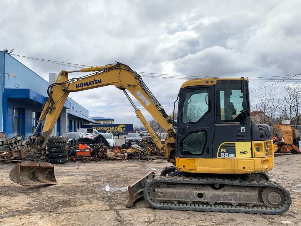 2008 Komatsu PC88MR6 mini excavator, side profile view
