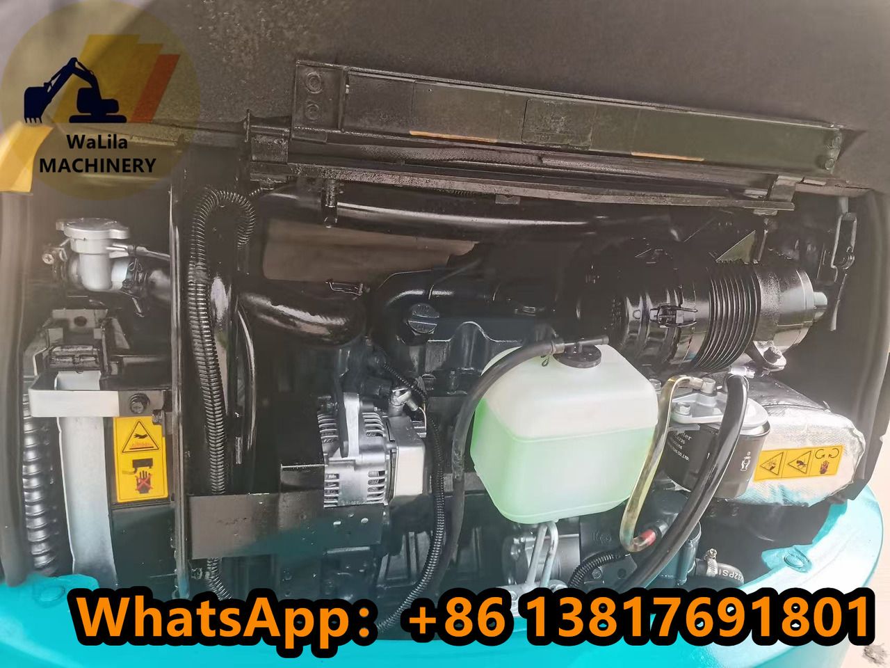 2023 Kubota U-30 mini excavator engine compartment view