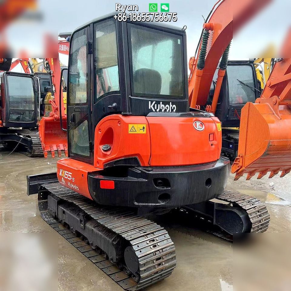 2019 Kubota KX155-5 mini excavator, front three-quarter view 2019 Kubota KX155-5 mini excavator, front three-quarter view
