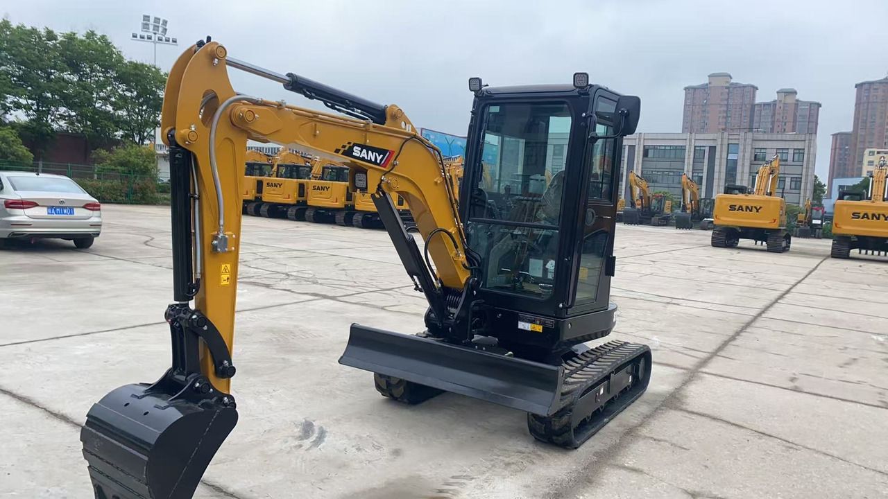 2020 Sany SY26U mini excavator, front three-quarter view