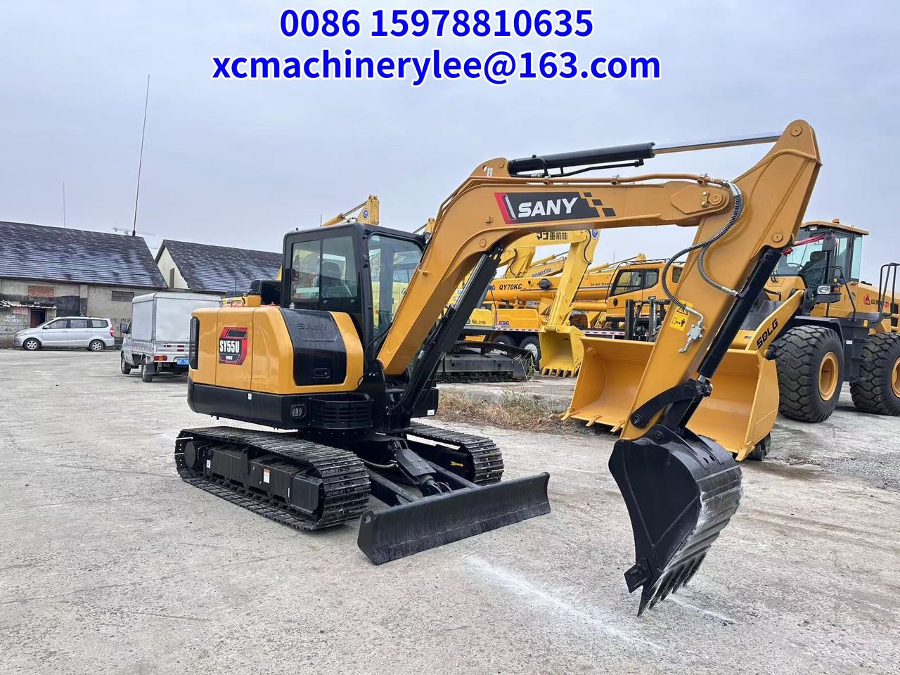 2024 Sany SY55U mini excavator, side view