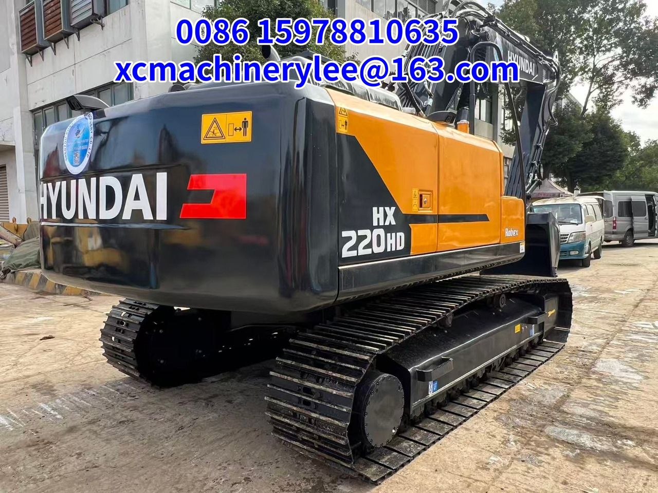 2023 Hyundai HX220HD crawler excavator rear three-quarter view
