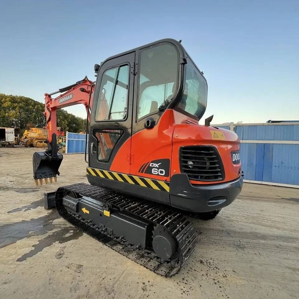 2022 Doosan DX60 mini excavator, front three-quarter view