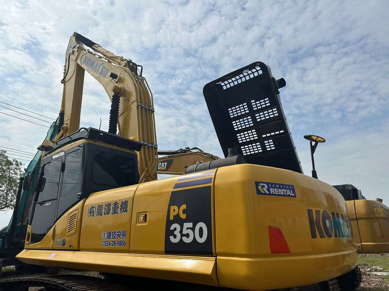 2021 Komatsu PC350-7 crawler excavator, rear three-quarter view 2021 Komatsu PC350-7 crawler excavator, rear three-quarter view