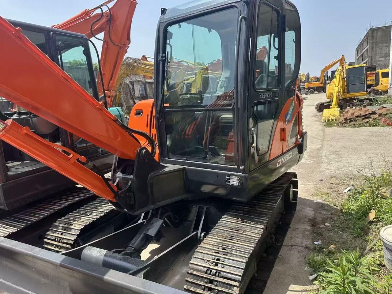2023 Doosan DX60-9C crawler excavator, front three-quarter view